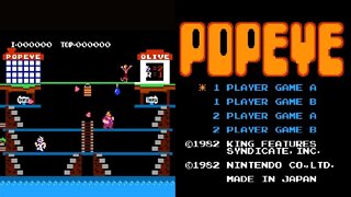 1982 Popeye Arcade Game. Nintendo Entertainment System (NES). No Commentary Gameplay. | Piso games