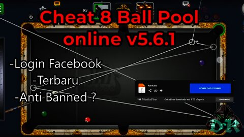 Cheat 8 ball pool 4Line new v5.6.1 Android 12,11,10 kebawah, Suport login facebook