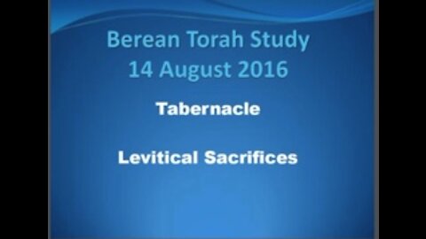 Tabernacle Levitical Sacrifices