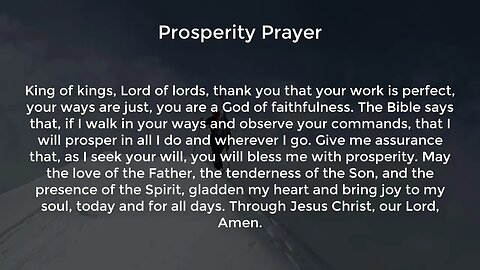Prosperity Prayer (Prayer for Success and Prosperity in Business)
