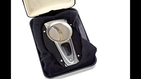 Lotus Fury Cigar Cutter In Chrome Black Matte