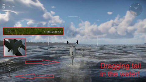 War Thunder - J8A Acrobatics test flight, dragging tail in water! / J8A Akrobatik testflygning, släpande svans i vattnet!