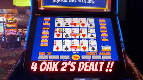 Dealt 4 oak 2's Dream card video poker EL Cortez Las Vegas