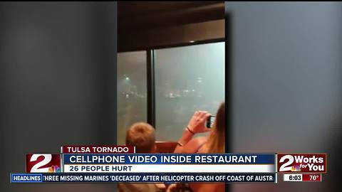 Video shows moments before tornado hits midtown Tulsa