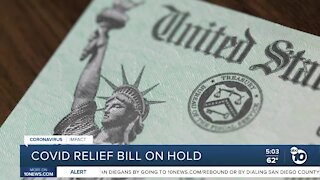 COVID-19 relief bill on hold after Trump's veto threat