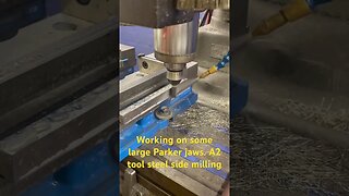 A2 tool steel side milling - Large Parker bench vise jaws #cncmachinist #machining #machineshop #cnc