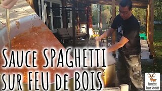 🔥Recette SAUCE à SPAGHETTI cuite sur le FEU de BOIS 🍝 #287