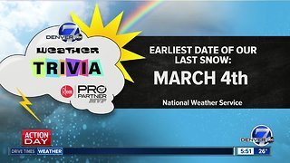 Weather trivia on Jan. 28: What was the earliest date of the last snow for the year?