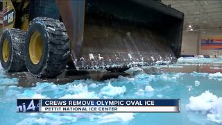 Crews remove Olympic oval ice at Pettit Center