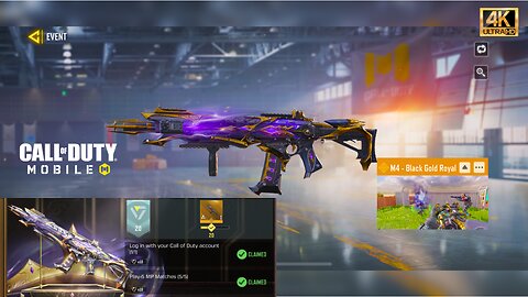 Call Of Duty: Mobile | Legendary M4 Skin (Black Gold Royal) 🐬🧸