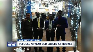 Refugee 13-year old Excels at Hockey