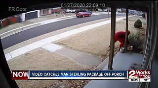 Video catches man stealing package off couple's porch
