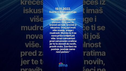 Poruka Svemira 19.11.2022. 💙