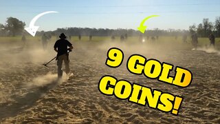 Metal Detecting a field with thousands of dollars buried in it!! (Treasure fest 5)