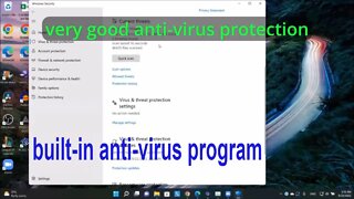 windows built-in anti-virus and anti-malware programs