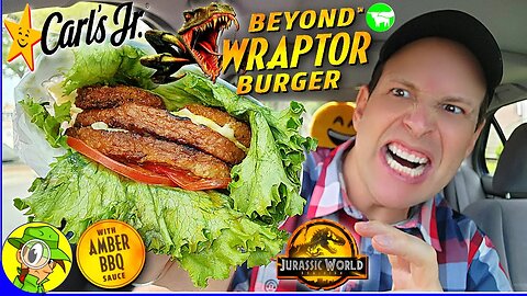 Carl's Jr.® ⭐ BEYOND™ WRAPTOR BURGER Review 🌱🦎🥬🍔 Jurassic World Dominion 🦖 Peep THIS Out! 🕵️‍♂️