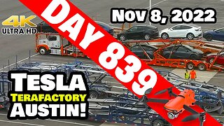 MEGA CAR CARRIER TIME-LAPSE AT GIGA TEXAS! - Tesla Gigafactory Austin 4K Day 839 - 11/8/22 - Tesla