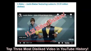 Top Three Most Disliked Videos In YouTube History!