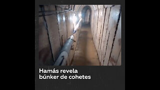Hamás muestra un búnker subterráneo de cohetes
