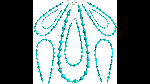 Natural Turquoise Necklace Genuine Turquoise Beaded Gemstone Necklace 20231023-03-08