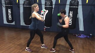 kickboxing class at Elevate