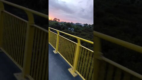 Bike path along motorway