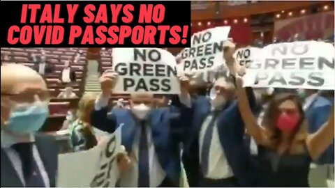 Riot In Italian Parliament Over "Green Pass" Vaccine Passports!