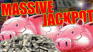 MASSIVE MAJOR JACKPOT ON Piggy Bankin' High Limit Slot Machine