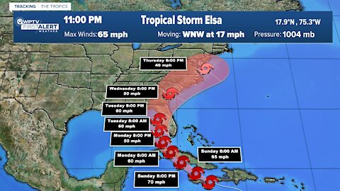 Tropical Storm Elsa continues to weaken