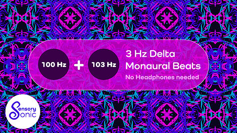3 Hz Delta Pure Monaural Beats | 1.5 Hours | No Headphones | Deep Sleep, Pain Relief & Healing