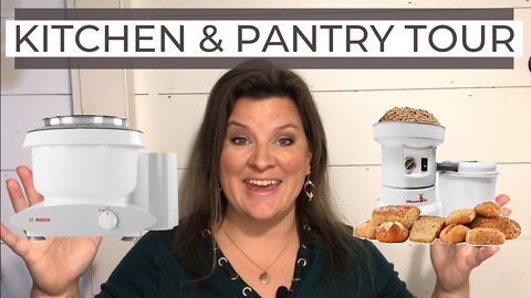 Kitchen & Pantry Tour | Grain Mill Set Up | Grain Storage | Prepper Pantry