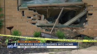 Reckless driver crashes into home near 72nd & Cleveland