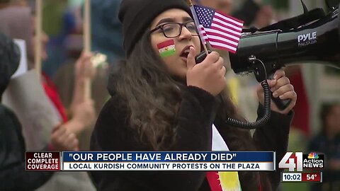 Local Kurdish community protests on the Plaza