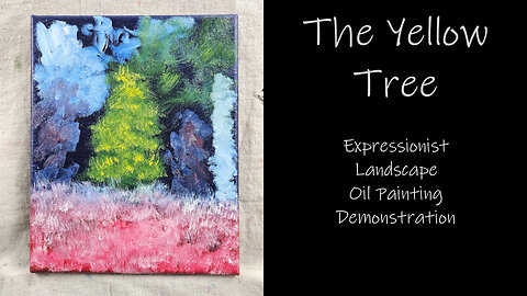 "The Yellow Tree" Expressionist Landscape Oil Painting Demonstration #forsale