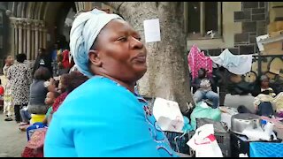 South Africa - Cape Town - Refugees oustside church (Video) (kYF)