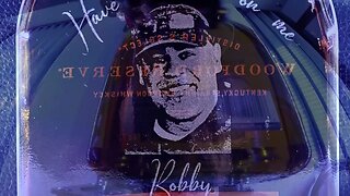 Laser etched photo on a Whiskey Bottle