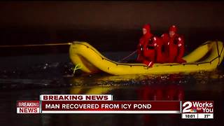 Body recovered from icy Catoosa pond