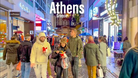 Athens, Greece Winter 2022 4K HDR Walking Tour