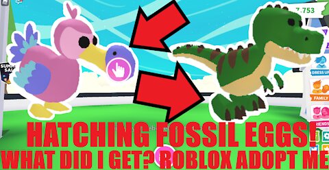 HATCHING FOSSIL EGGS!! I GOT A LEGENDARY! Roblox Adopt Me