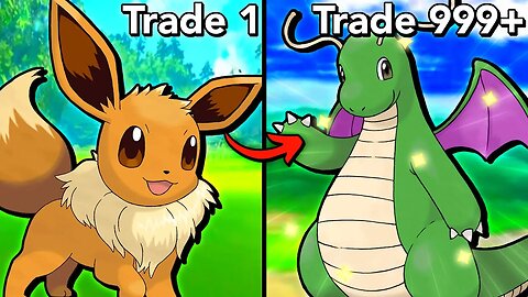 how I traded an EEVEE for a SHINY DRAGONITE in pokemon... (brick bronze)