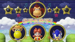 Super Mario Party Showdown: Kangaroo Yoshi vs Swimwear Daisy vs Sonic vs DK!