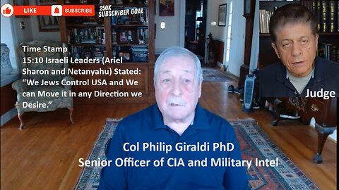 Judge w/ Giraldi CIA: Israeli Leaders-"USA is Controlled by Jews, We can Move It in any Direction."