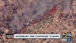 Woodbury fire continues to burn in Superstition Mountains