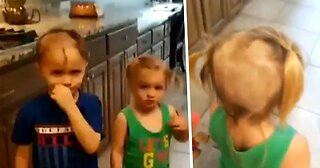 Little Boy Shaves His And Sister’s Head After Finding Electric Razor