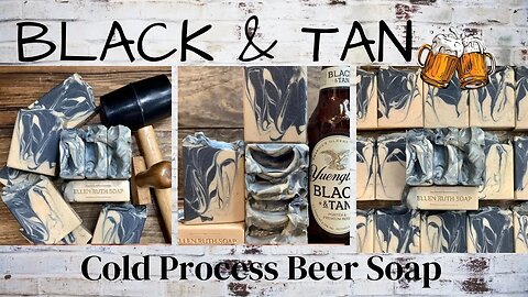 Making Yuengling BLACK & TAN Beer Cold Process Soap w/ Activated Charcoal | Ellen Ruth Soap