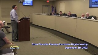 Oxford Township Planning Commission Regular Meeting December, 8th 2022