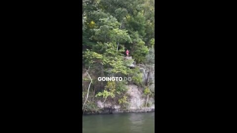 Toddler gives hilarious pep talk to woman jumping off cliff