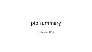 pib summary Jan 11 2023