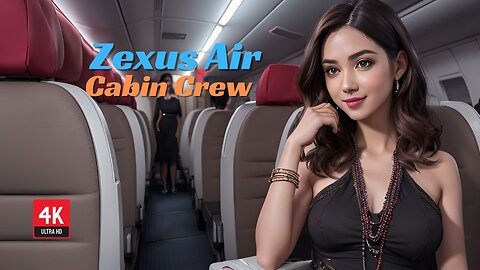 4k Ai Lookbook Girl l Zexus Air | cabin crew dress #ailookbookgirl #aibeauty