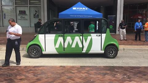 Autonomous vehicle on display Tuesday in downtown Tampa | Digital Short